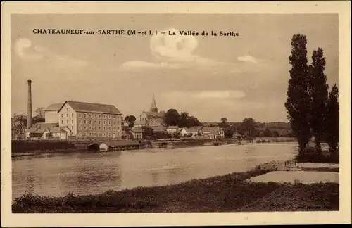 Ak Chateauneuf sur Sarthe Maine-et-Loire, La Vallee de la Sarthe