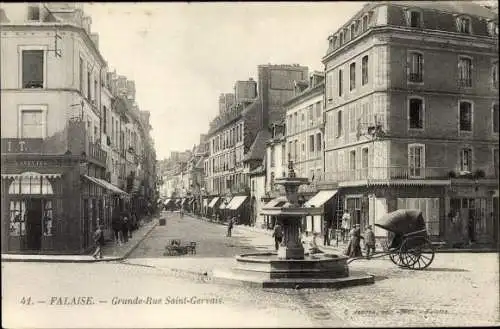 Ak Falaise Calvados, Grande Rue Saint Gervais