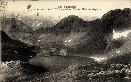 Ak Hautes Pyrénées, Le Lac d'Oncet au pied du Pic du Midi de Bigorre