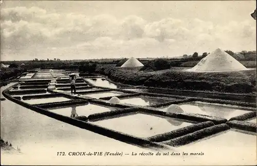 Ak Croix de Vie Vendée, La recolte du sel dans les marais