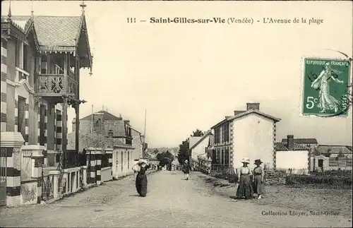 Ak Saint Gilles sur Vie Vendée, L'Avenue de la plage