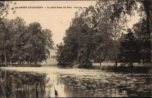 Ak Anizy le Château Aisne, La piece d'eau du Parc