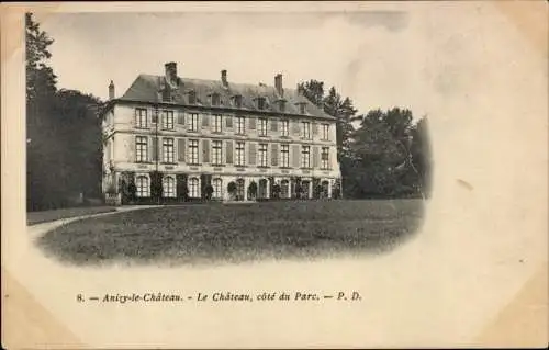 Ak Anizy le Château Aisne, Le Chateau, cote du Parc