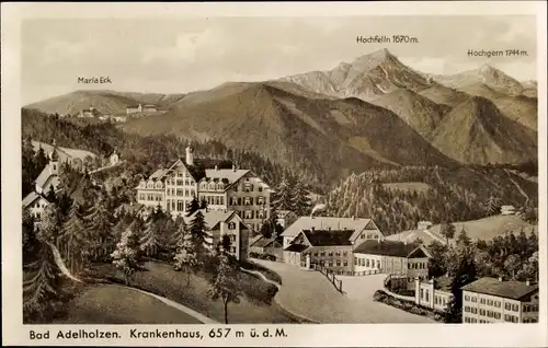 Künstler Ak Bad Adelholzen Siegsdorf Oberbayern, Krankenhaus, Maria Eck, Hochfelln, Hochgern