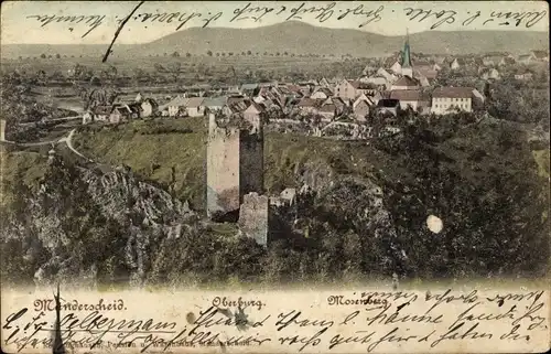 Ak Manderscheid in der Eifel Rheinland Pfalz, Oberburg, Mosenberg, Panorama