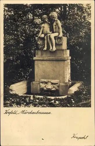 Ak Krefeld am Niederrhein, Märchenbrunnen