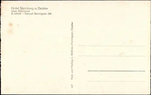 Ak Bennigsen Springe am Deister, Hotel Steinkrug am Deister, Aussen- und Innenansichten, Wildschwein