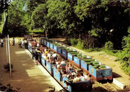 Ak Halle an der Saale, Pioniereisenbahn im Naherholungsgebiet Peißnitz