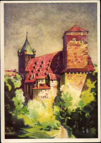 Künstler Ak Nürnberg in Mittelfranken, Schlosspartie