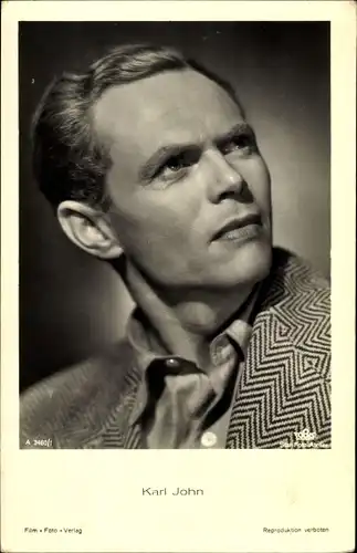 Ak Schauspieler Karl John, Portrait