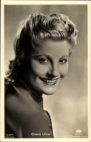 Ak Schauspielerin Gisela Uhlen, Portrait, Ross Verlag A 3341 1, Tobis Film