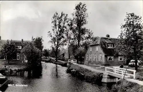 Ak Belt Schutsloot Overijssel, Flusspartie, Brücke