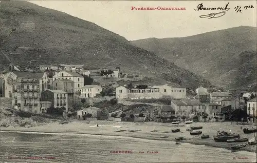 Ak Cerbère Pyrénées Orientales, La Plage