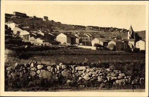 Ak Font Romeu Pyrénées Orientales, Vue générale, Village d'Odeillo