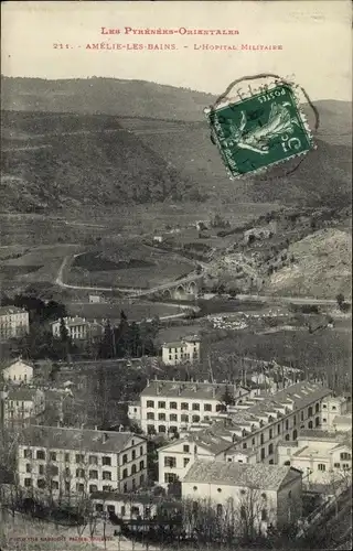 Ak Amelie les Bains Pyrénées Orientales, L'Hôpital Militaire