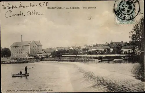 Ak Chateauneuf sur Sarthe Maine-et-Loire, Vue generale