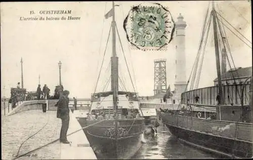 Ak Ouistreham Calvados, L'arrivee du bateau du Havre