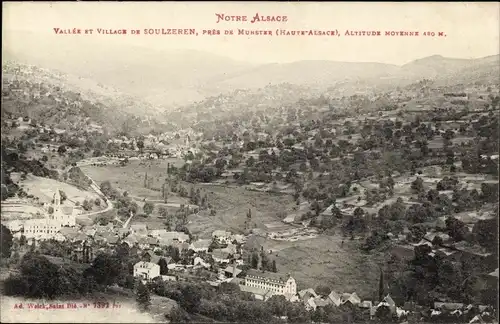 Ak Soultzeren Sulzern Elsass Haut Rhin, Vallée et Village