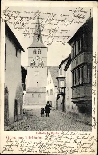 Ak Turckheim Türkheim Elsass Haut Rhin, Katholische Kirche