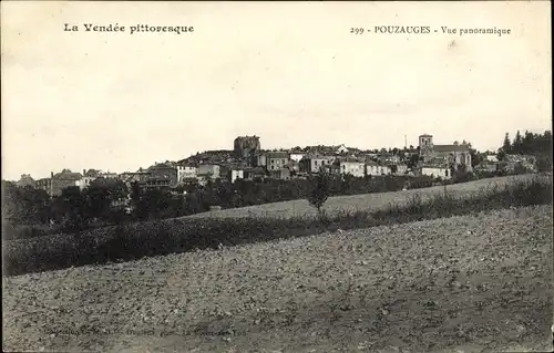 Ak Pouzauges Vendée, Vue panoramique