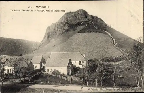 Ak La Bourboule Puy-de-Dôme, La Roche Vendeix et le Village
