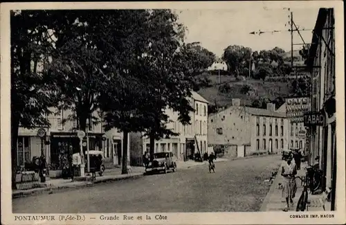 Ak Pontaumur Puy de Dôme, Grande Rue et la Cote
