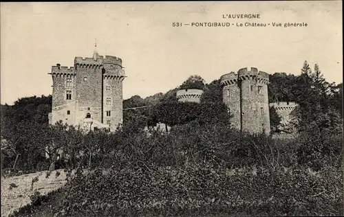 Ak Pontgibaud Puy de Dôme, Le Chateau, Vue generale