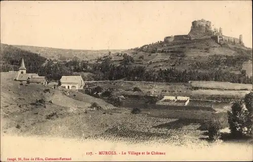 Ak Murols Aveyron, La Village et le Chateau