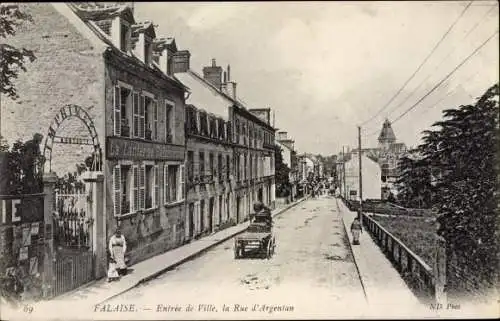 Ak Falaise Calvados, Entree de Ville, la Rue d'Argentan