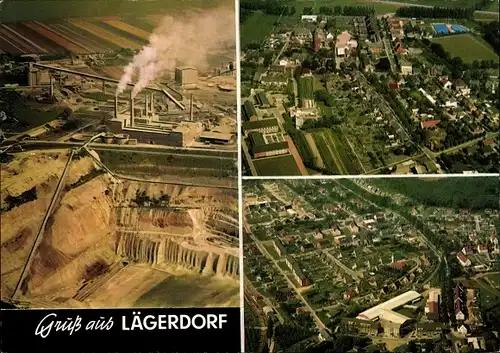Ak Lägerdorf in Holstein, Fliegeraufnahme, Breitenburger Portland Cement Fabrik