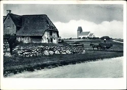 Ak Keitum auf Sylt, Landschaftmotiv, Heukarren