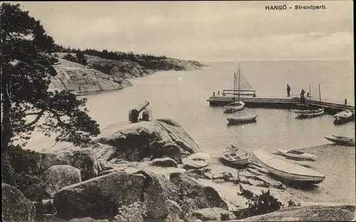 Ak Hanko Hangö Finnland, Strandparti