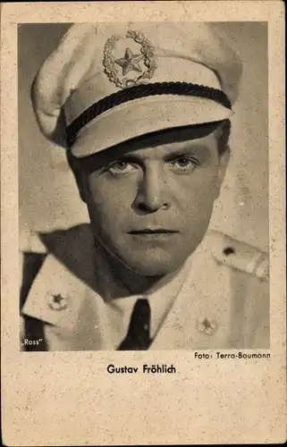 Ak Schauspieler Gustav Fröhlich, Portrait, Schirmmütze, Ross Verlag