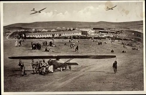 Ak Gersfeld in der Rhön Hessen, Wasserkuppe, Fliegerlager, Segelflugzeuge