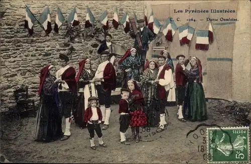 Ak Hautes Pyrénées, Danse Ossaloise, Tracht