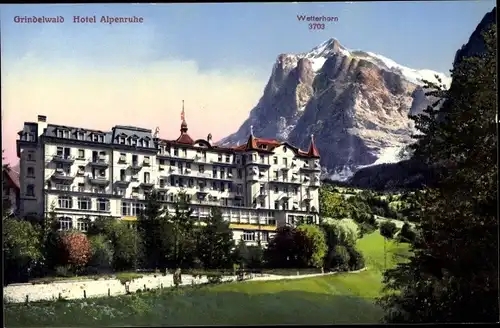 Ak Grindelwald Kanton Bern, Hotel Alpenruhe, Wetterhorn