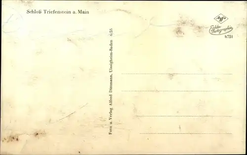 Ak Triefenstein in Unterfranken, Schloss, Mainpartie, Brücke