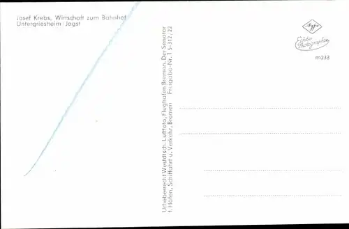 Ak Untergriesheim an der Jagst Bad Friedrichshall, Wirtschaft zum Bahnhof