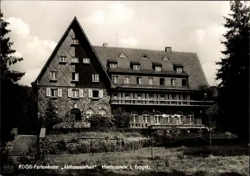 Ak Hartenstein im Erzgebirge Sachsen, FDGB Ferienheim Aktionseinheit