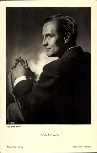 Ak Schauspieler Hans Stüwe, Portrait, Film Foto Verlag A 3874/1