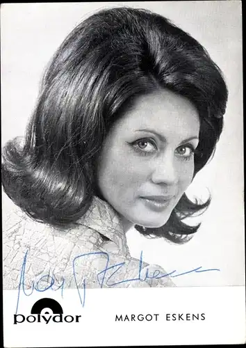 Ak Sängerin Margot Eskens, Portrait, Polydor Schallplatten, Autogramm