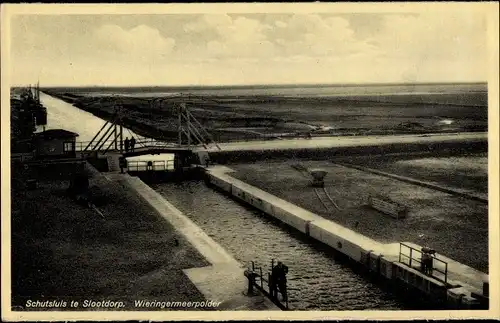 Ak Slootdorp Nordholland, Schutsluis te Slootdorp, Wieringermeerpolder