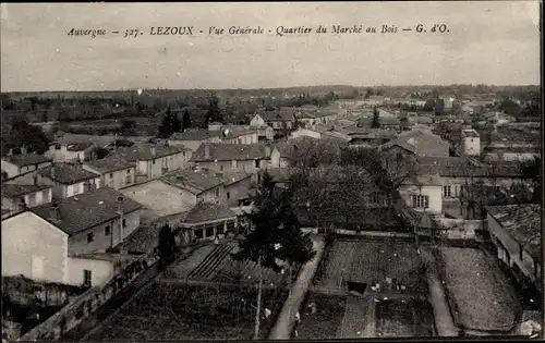 Ak Lezoux Puy de Dôme, Vue Generale, Quartier du March au Bois