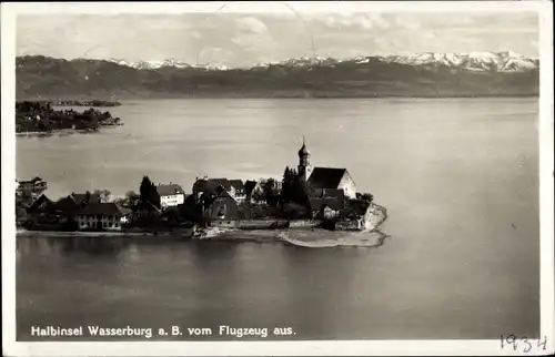 Ak Wasserburg am Bodensee Schwaben, Panorama, Fliegeraufnahme