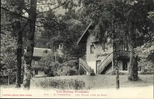 Ak Saint Christau Pyrénées Atlantiques, Les Villas dans le Parc