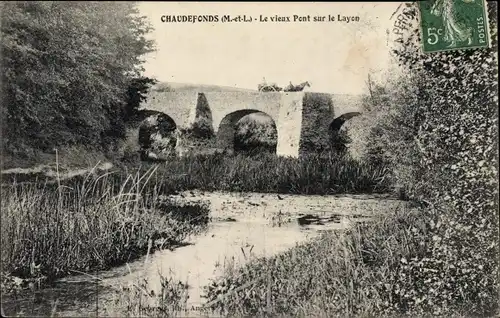 Ak Chaudefonds Maine et Loire, Le vieux Pont sur le Layon