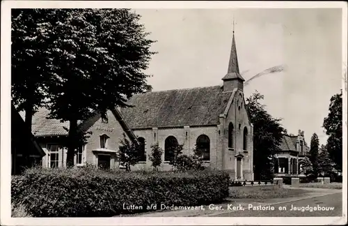 Ak Lutten Overijssel, Geref Kerk, Pastorie en Jeugdgebouw