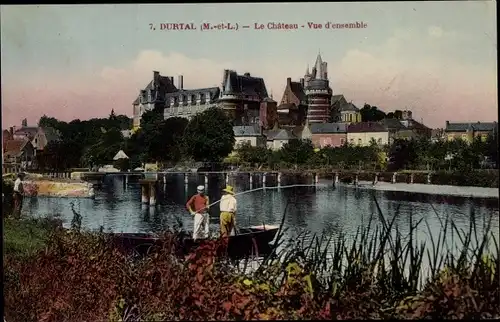 Ak Durtal Maine et Loire, Le Chateau, Vue d'ensemble