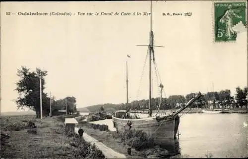 Ak Ouistreham Calvados, Vue sur le Canal de Caen a la Mer