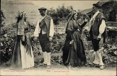 Ak Pyrénées Atlantiques, Groupe Ossalois, Tracht